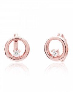 14K 18K 큐빅 서클 원터치 귀걸이 원 원형
