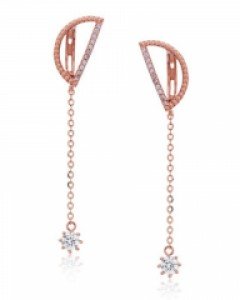 14K 18K D 드롭 큐빅 귀걸이 롱체인 달과별 반달 이니셜 알파벳