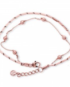 14K 18K 각체인 볼 두줄 팔찌 레이어드 박스 대나무