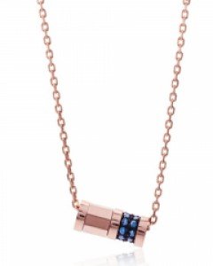 14K 18K 셀럽 볼륨 다이아몬드 목걸이 볼드 블루 원통