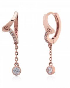 14K 18K 라비오스 큐빅 드롭 귀걸이 원터치