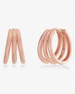 14K 18K 심플 트리플 라인 원터치 귀걸이 세줄 민자 링