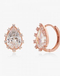 14K 18K 샤인 물방울 캐럿 원터치 귀걸이 볼륨큐빅