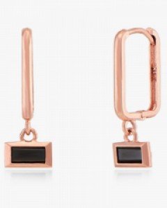 14K 18K 블랙 롱 클립 원터치 귀걸이