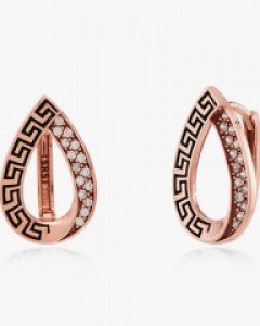 14K 18K 미스틱 드롭 물방울 귀걸이 원터치 하프 패턴 오픈