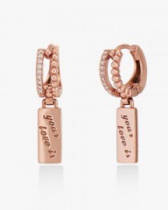 14K 18K 사랑의 고백 귀걸이 레터링 레터  프로포즈 연인 볼드 볼륨 사각 스퀘어 렉탱글 원터치