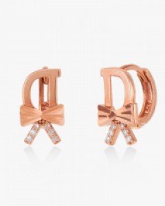 14K 18K 기프트 리본 D 귀걸이 이니셜 알파벳