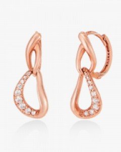 14K 18K 아티클 웨이브 링 귀걸이 서클 고리 링크 살짝 꼬임