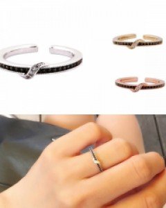 CR1164 숏웨이브반지 큐빅패션링