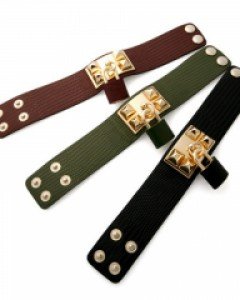 CB1898 금장자물쇠 팔찌 [가죽]