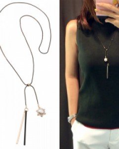 CN2009 태양진주스틱N 롱체인 목걸이