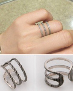 SR141 3줄롤링오픈SR 실버/은반지 무료배송