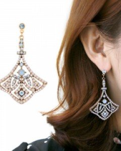 CE1319 퍼플부채 귀걸이 / 귀찌