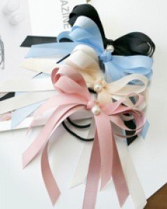 H-299 롱리본 슈슈 머리끈