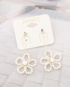 CE1343 진주꽃드롭 귀걸이 / 귀찌