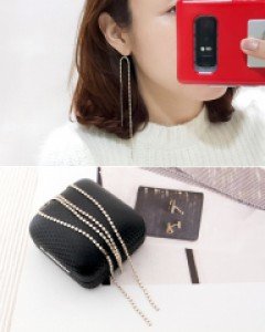 CE1356 미니볼롱체인 귀걸이 / 귀찌