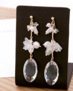 CE1360 퓨어크리스탈꽃 귀걸이 / 귀찌