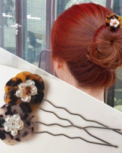 H-462 호피꽃 비녀 / 뒤꽂이 / 머리꽂이 / 한복장식