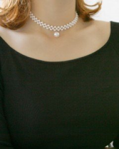 CN2050 햅번방울 진주초커N 목걸이