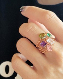 CR1209 모던스톤체인 반지