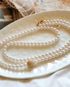 CN2068 진주 보석볼 롱목걸이