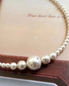 CN2082 미니큐빅볼 진주 목걸이