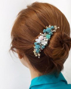 H-611 장미의정원 빗핀 / 뒤꽂이 / 머리꽂이 / 한복장식