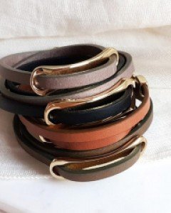 CB2075 째즈라인2줄 가죽 팔찌