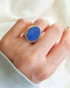 CR1221 타원 원석 반지