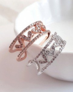 CR1218 미니 하트 큐빅 반지