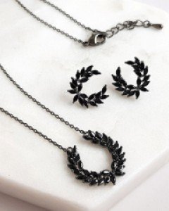 CN2098 큐빅 월계수 목걸이 귀걸이