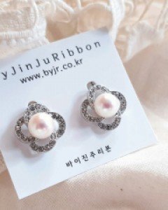 CE1475 크로바 진주 귀걸이 / 귀찌