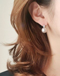 CE1476 노블큐빅 진주 귀걸이 / 귀찌