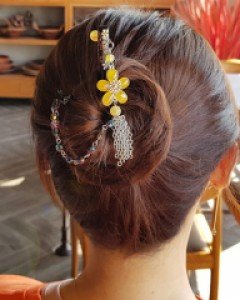 H-675 꽃과 나비 비즈 비녀 / 뒤꽂이 / 머리꽂이 / 한복장식