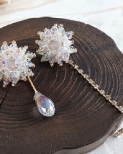 CE1487 오팔 비즈볼 언발란스 귀걸이