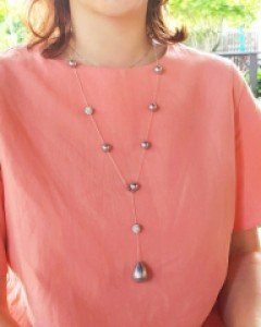 CN2101 드롭 진주 포인트 롱 Y목걸이