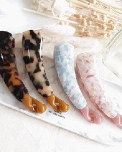 H-732 심플 마블 프랑스 바나나핀 / 헤어핀 / 머리핀
