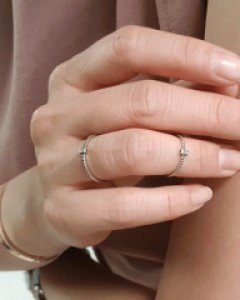 SR218 925 실버 스톤 세트 은반지