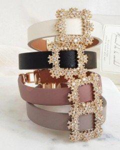 CB2078 마놀로 보석 가죽 팔찌