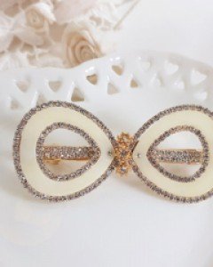 H-747 퓨어 베이지 리본 머리핀 / 헤어핀