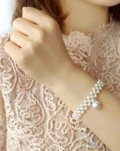 CB2089 햅번 진주 방울 팔찌