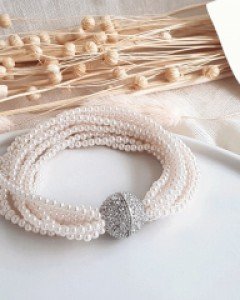 CB2090 러프 진주 자석 팔찌