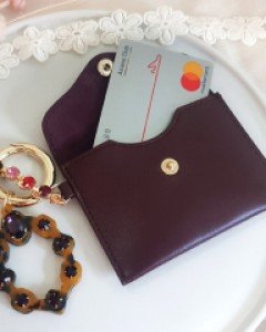 AC073 호피 보석 장식 가죽 카드지갑 / 가방참장식