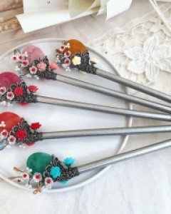 H-831 한복 쪽머리 비녀 / 뒤꽂이 / 머리꽂이