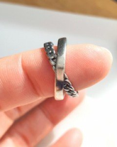 SR235 실버925 엑스 체인 은반지