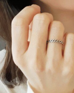 SR237 실버925 미니 체인 은반지