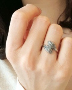 SR242 실버925 나뭇잎 은반지