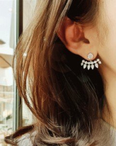 CE1544 실버블링 큐빅 귀걸이