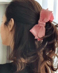 H-867 프릴 리본 바나나핀 / 5컬러 /헤어핀