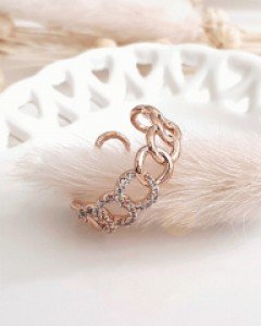 CR1230 심플 체인 큐빅 패션반지